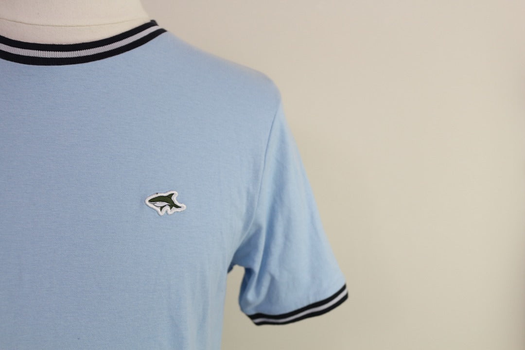 T-shirt homme Le Shark bleu clair imprimé requin taille M 5