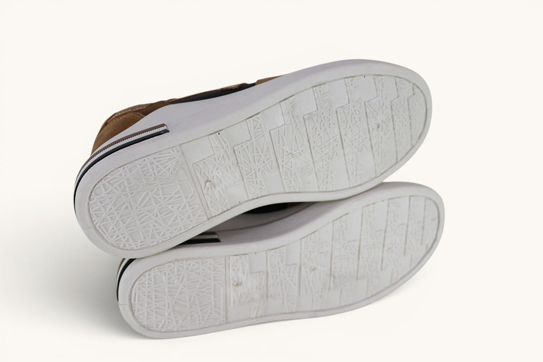 Baskets camel et noir bi-matière femme taille 37 Tbe 7