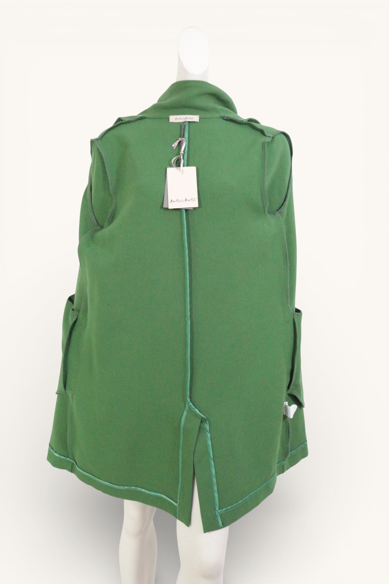 Amelie & Amelie Manteau mi-long Polyester, Viscose Vert S  Neuf 8