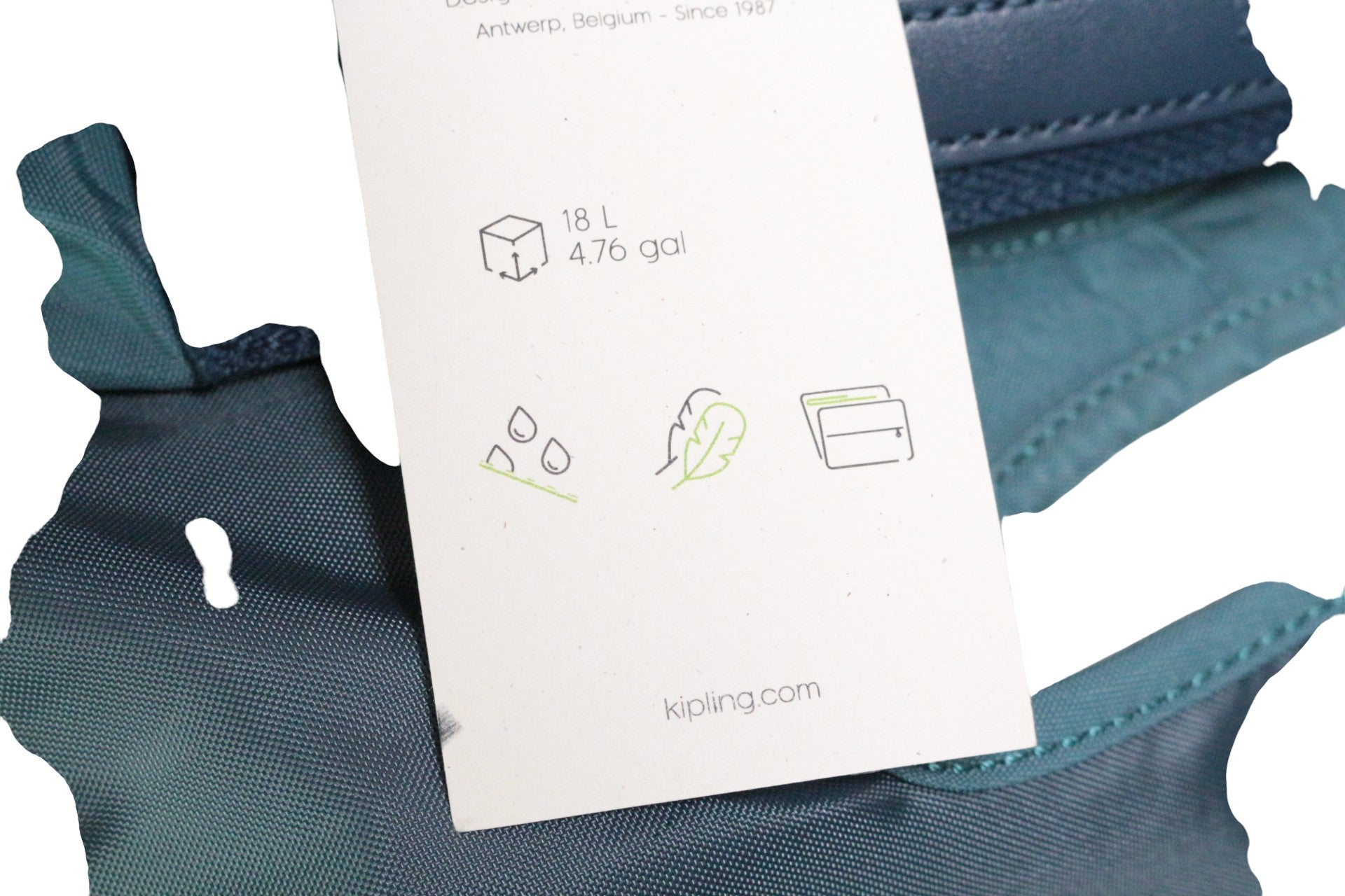 Cartable Kipling Iniko Baltic Aqua 18L Bleu Vert Neuf avec Étiquette 6