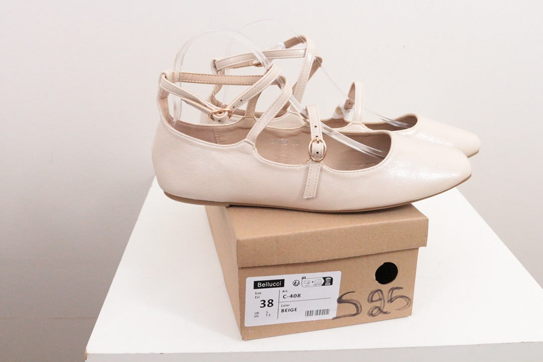 Bellucci Ballerines Mary Janes Crème 38 Neuves 7