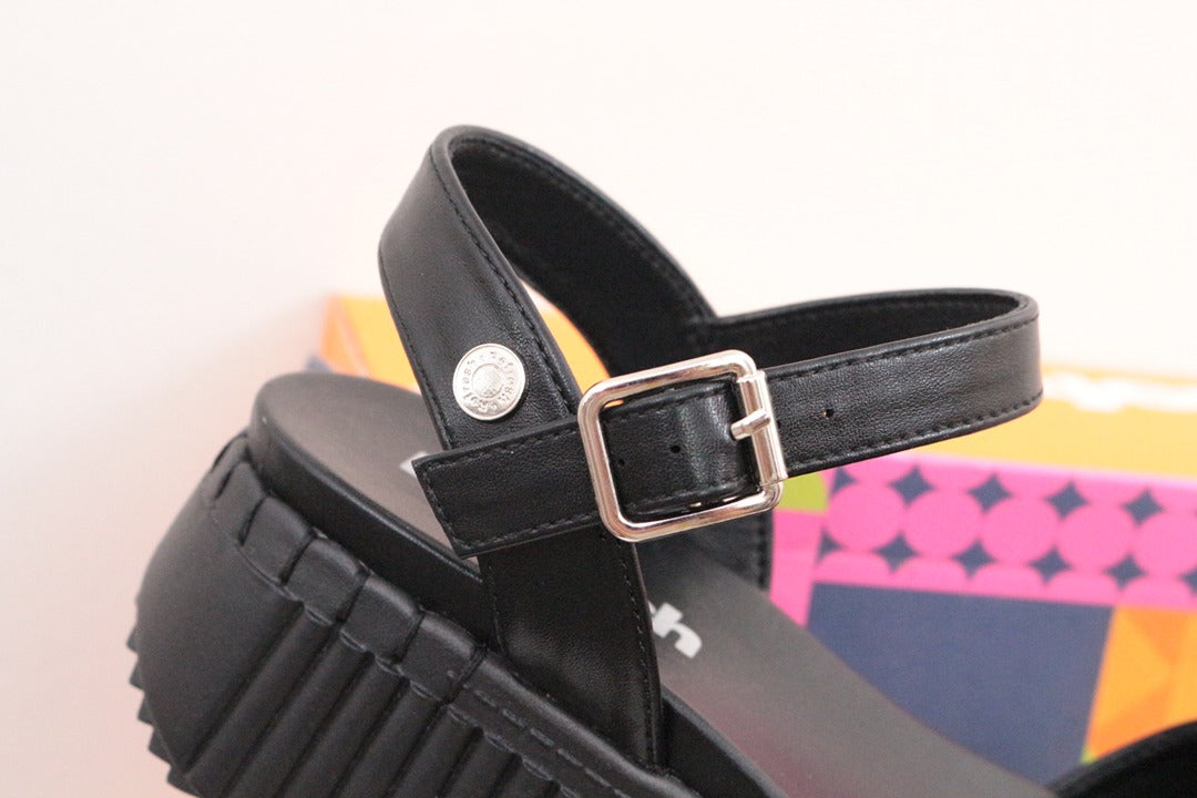 Sandales compensées Refresh simili cuir noir taille 36 2