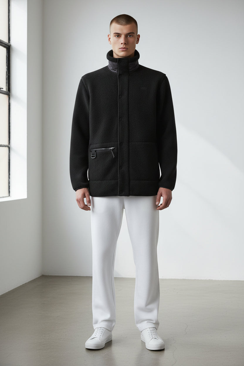 Rains – Giacca Lunga in pile pesante – Poliestere, cotone, nylon – Nero