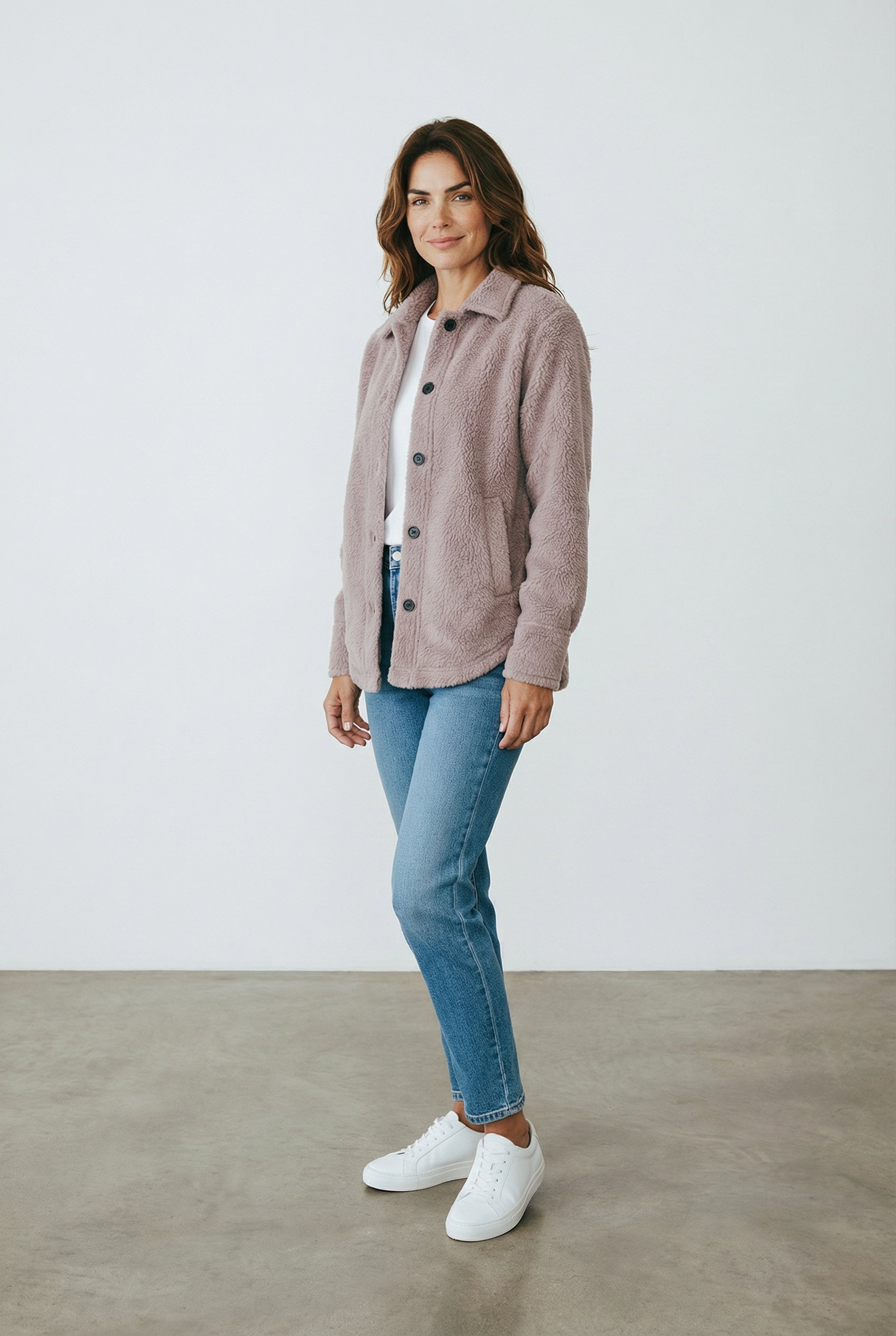 Teddy Jacket Veste Teddy Polyester Marron   Neuf