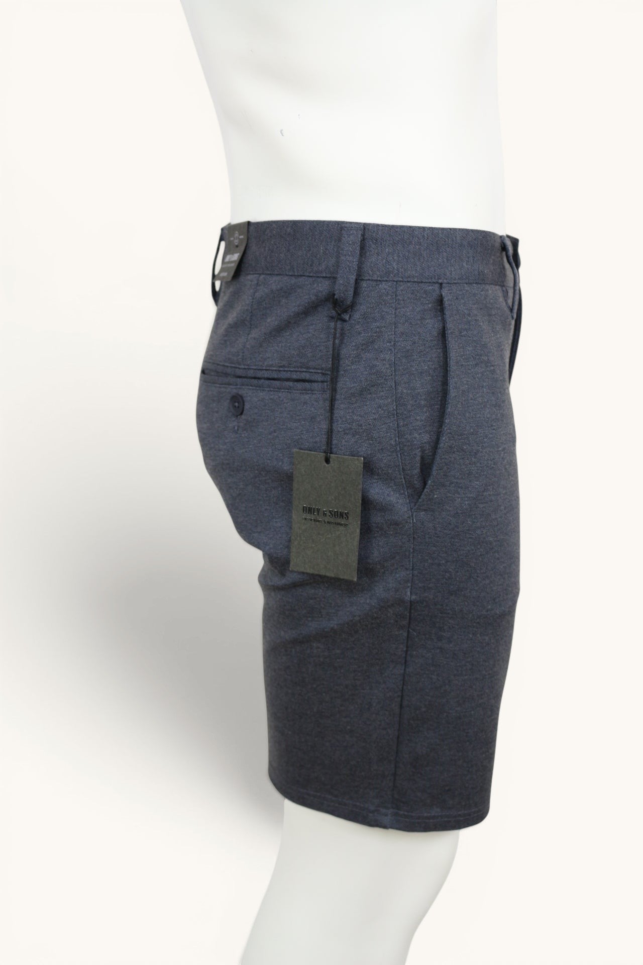 Only & Sons OnsMark Shorts GW Homme M Night Sky Bleu Marine – Short Habillé Stretch Neuf avec Étiquette 12