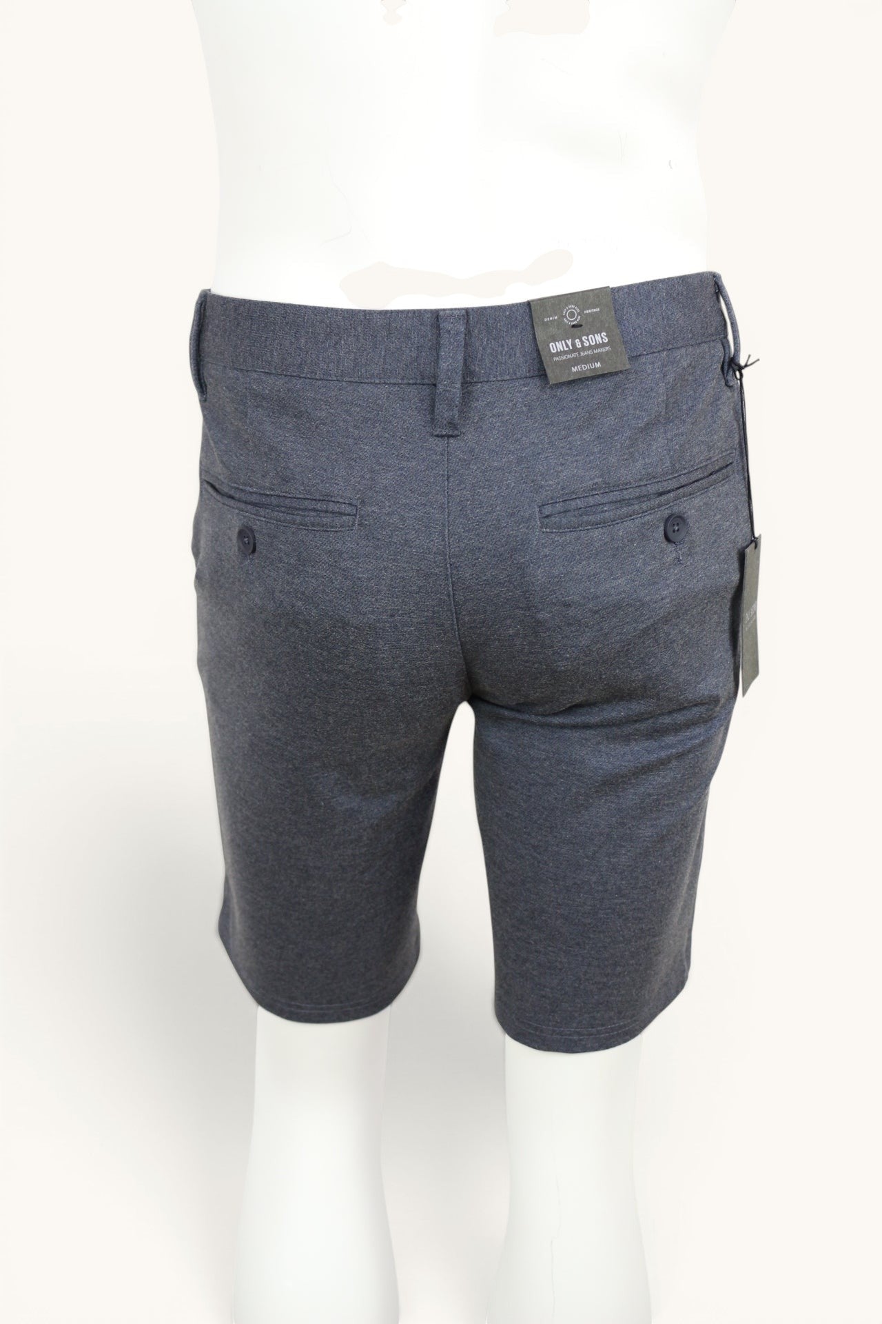 Only & Sons OnsMark Shorts GW Homme M Night Sky Bleu Marine – Short Habillé Stretch Neuf avec Étiquette 13