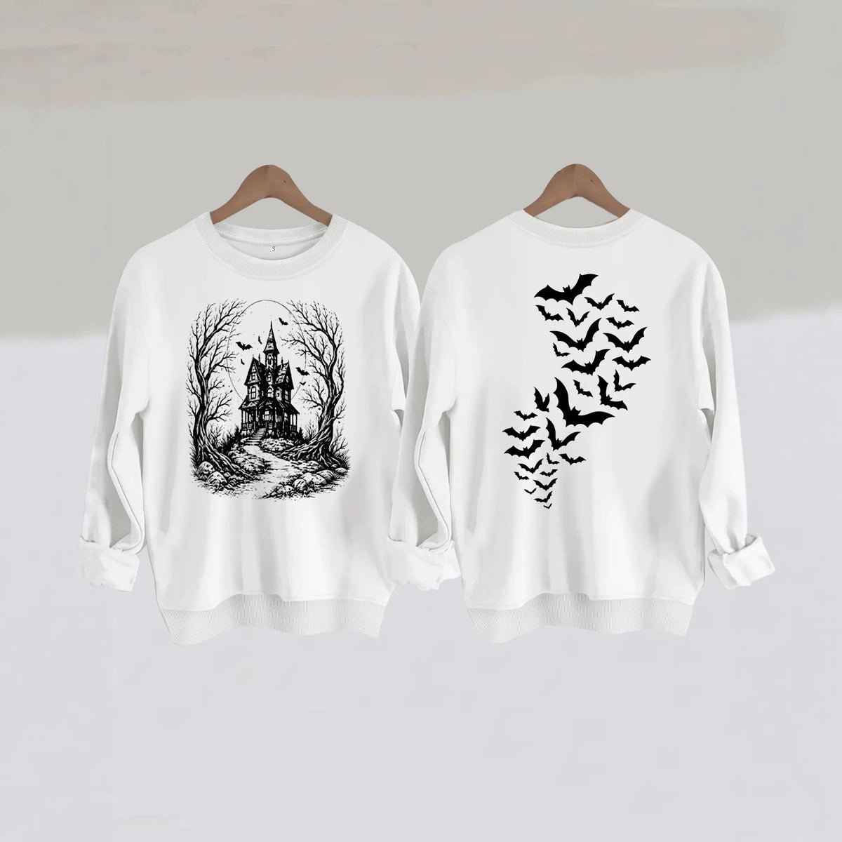 Sweat ample à col rond, manches lanternes, imprimé transfert thermique, pour femme, 7 coloris dont café et rouge orangé 4