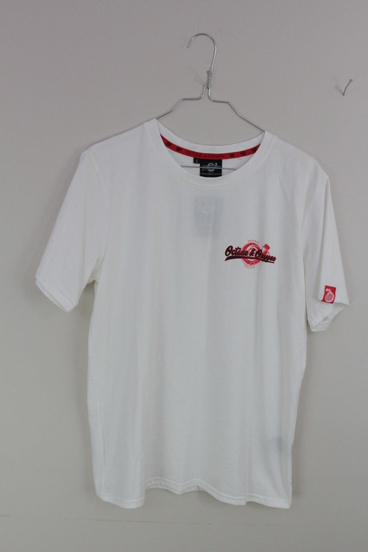 T-shirt blanc Octane & Oxygen en coton neuf taille L 4