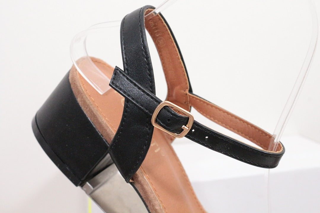 Sandales à talon Poti Pati daim beige et noir 36 3