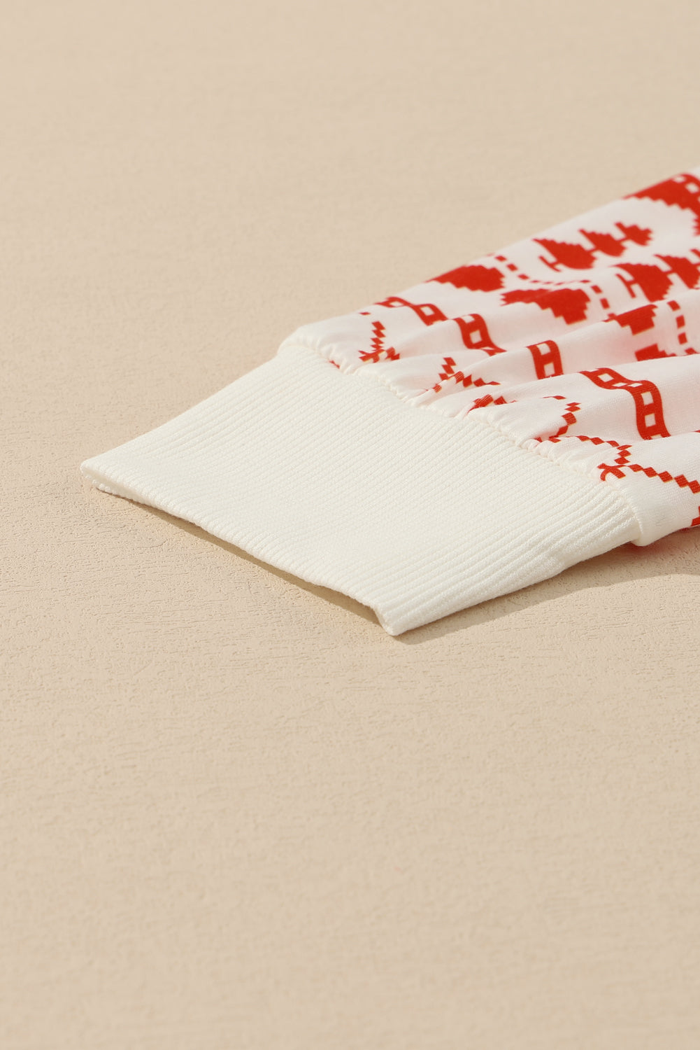 Ensemble de détente pull et pantalon, imprimé de Noël, blanc, polyester et élasthanne, pour femme 17