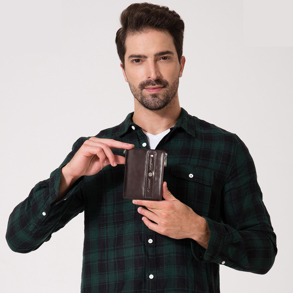 Portefeuille homme cuir de vachette RFID – photo 4 – Frippin'Dealz