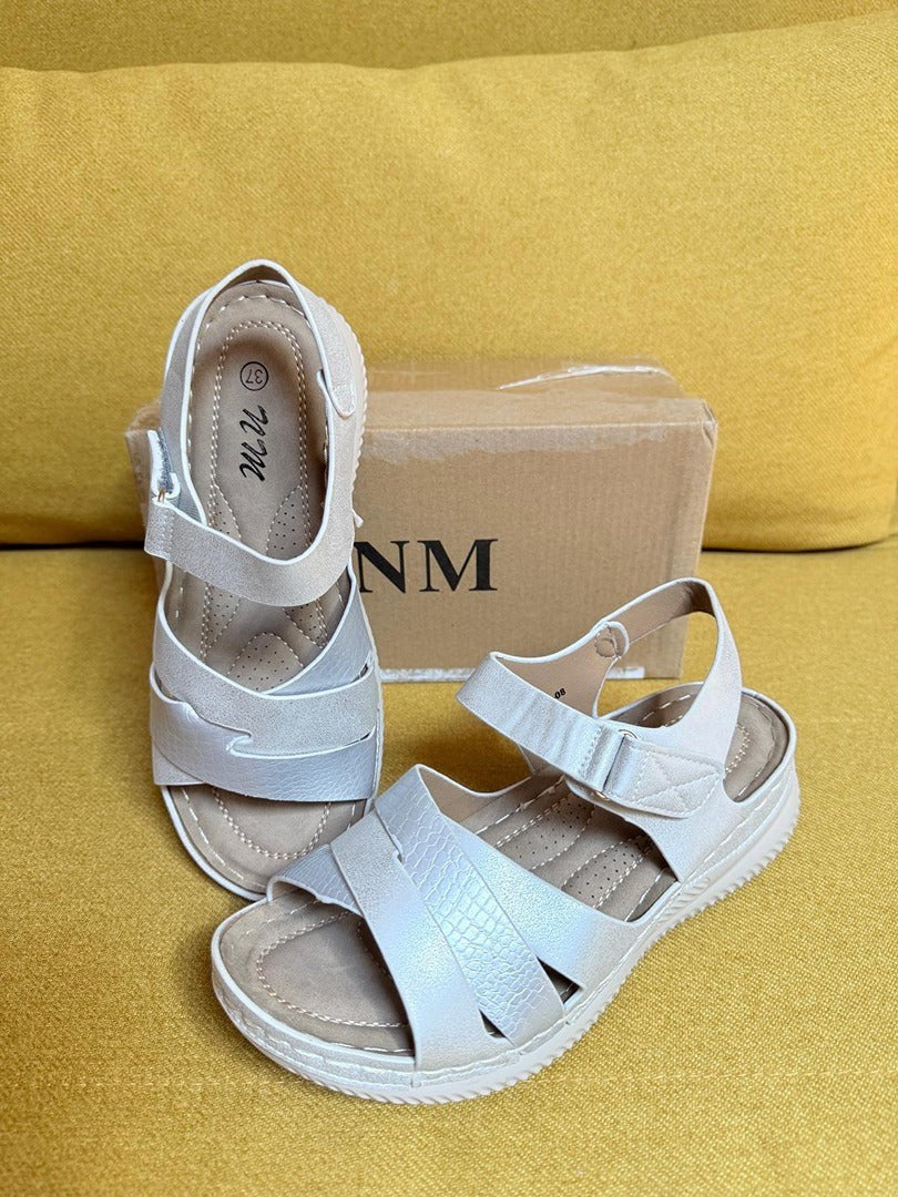 Sandales compensées femme Nm crème taille 37 3