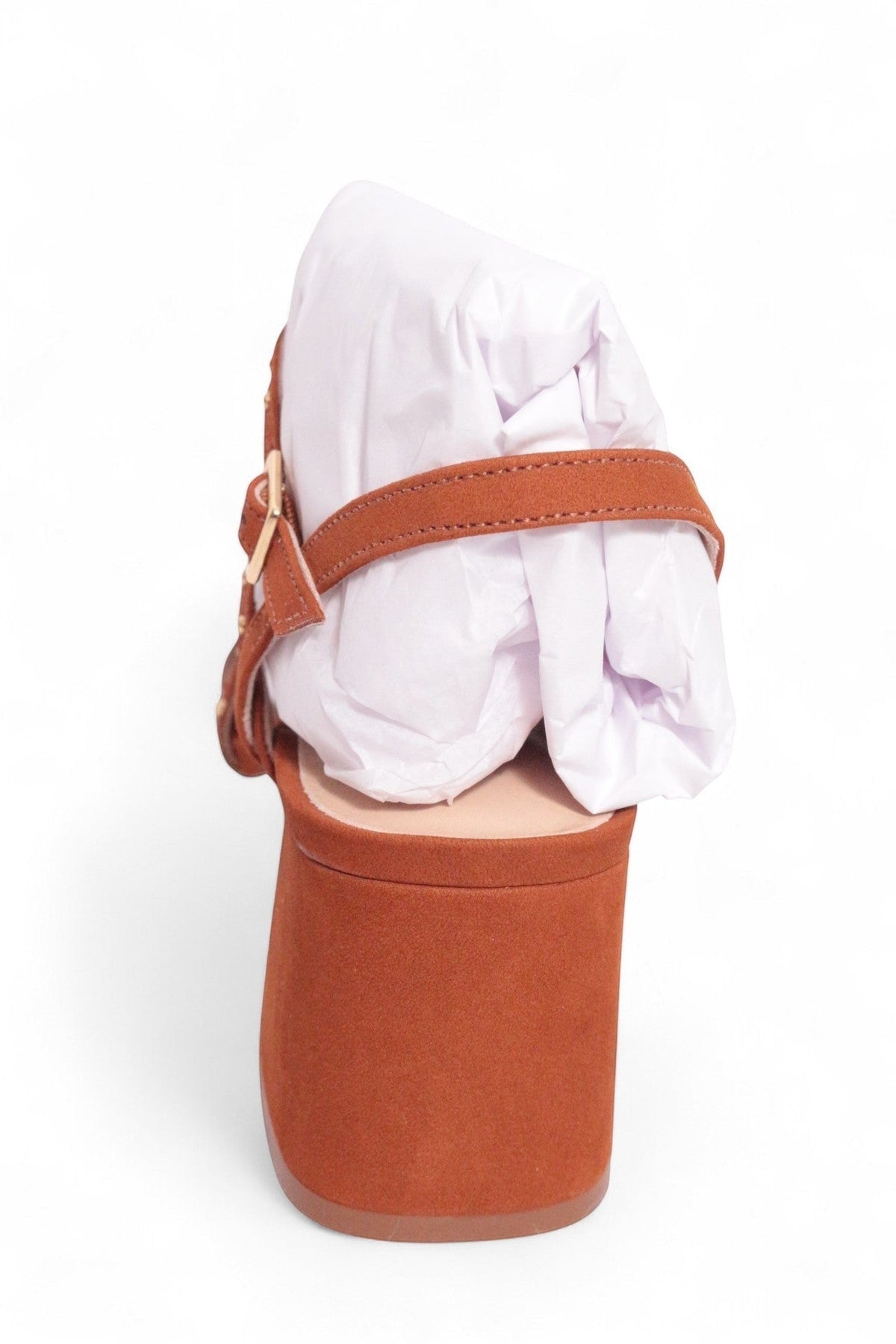 Cosmoparis – Sandales à talon Zoeli – Cuir – Cognac | Frippin'Dealz – photo 6