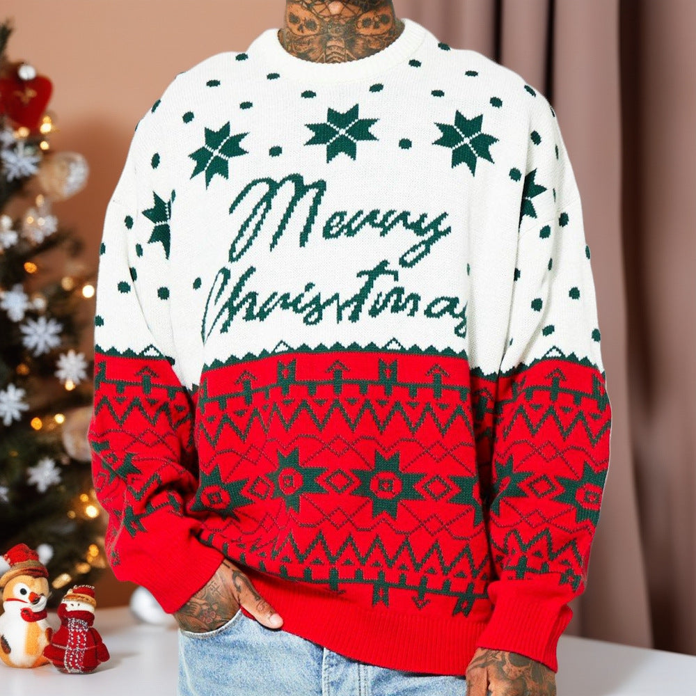 Pull de Noël jacquard Merry Christmas mixte – photo 3 – Frippin'Dealz