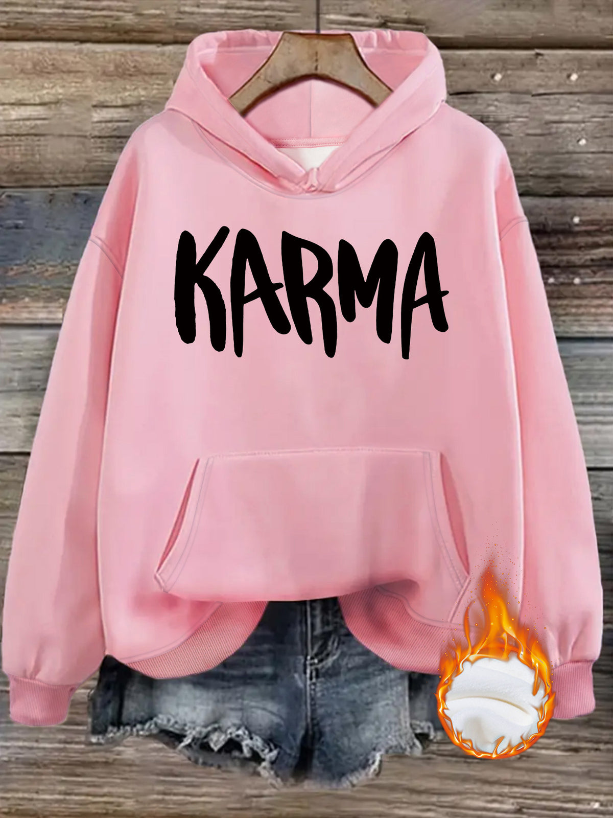 Sweat à capuche ample, manches lanternes, poche, imprimé, épais, pour femme, 8 coloris 8