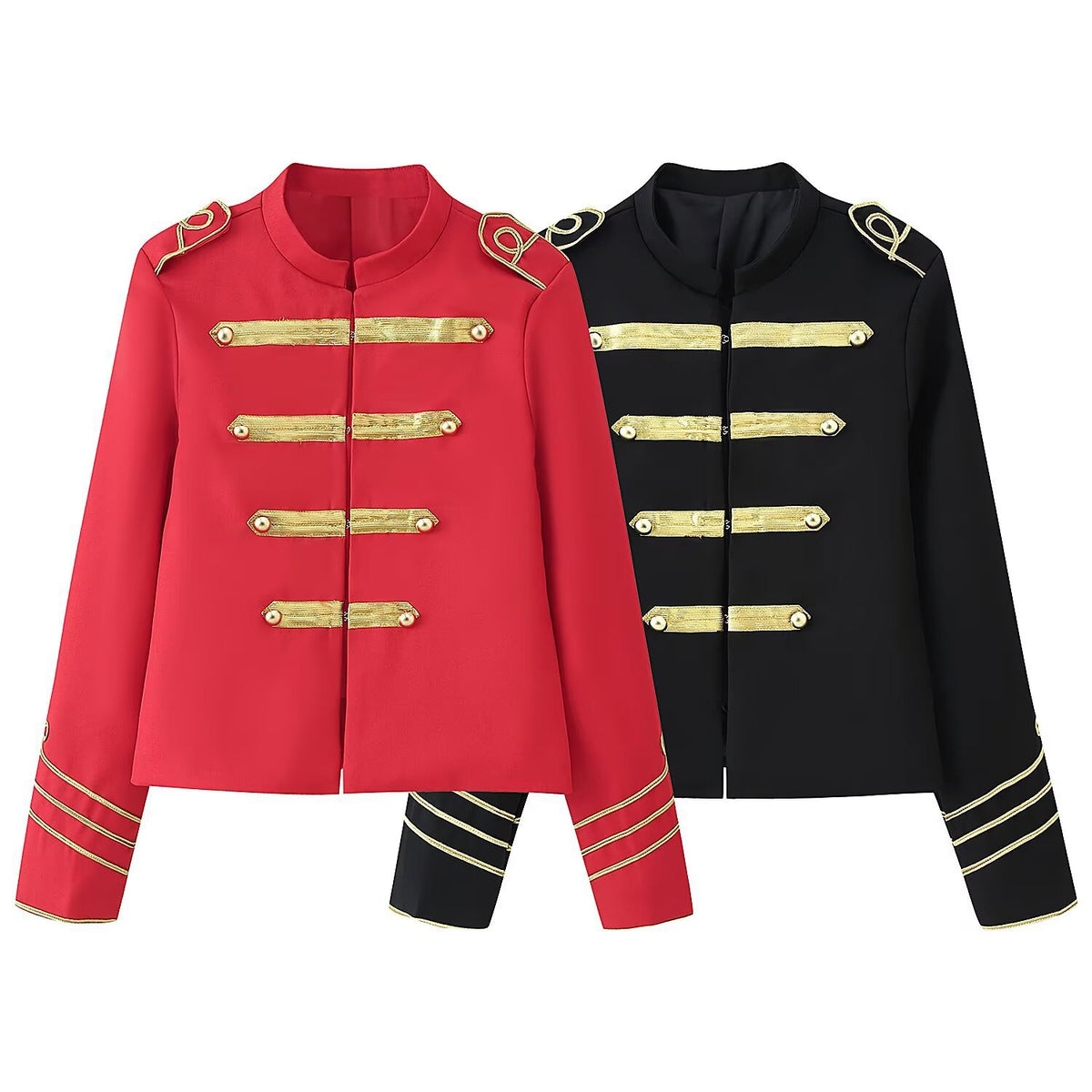 Veste rétro col montant double boutonnage doré femme – photo 9 – Frippin'Dealz