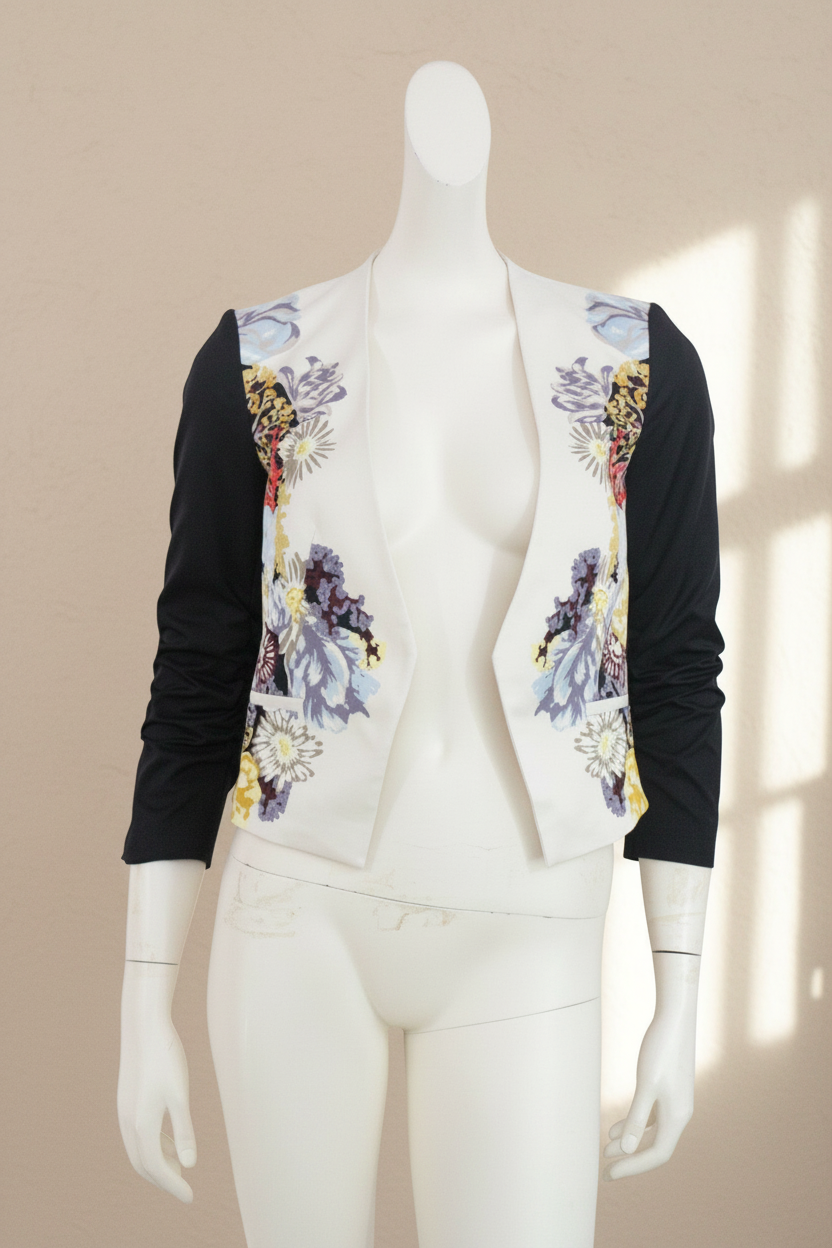 H&M Blazer Viscose, Polyester Crème, Multicolore   Très bon état