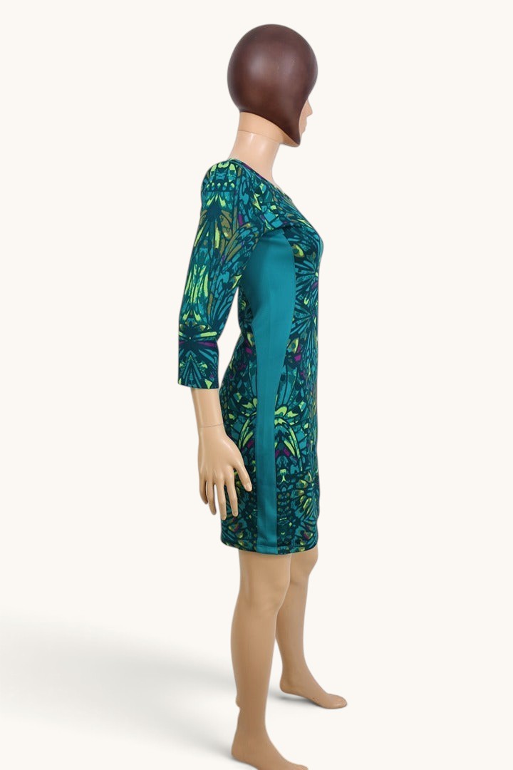 Robe courte M by Mosquitos moulante imprimé vert bleu 38 | Frippin'Dealz – photo 3