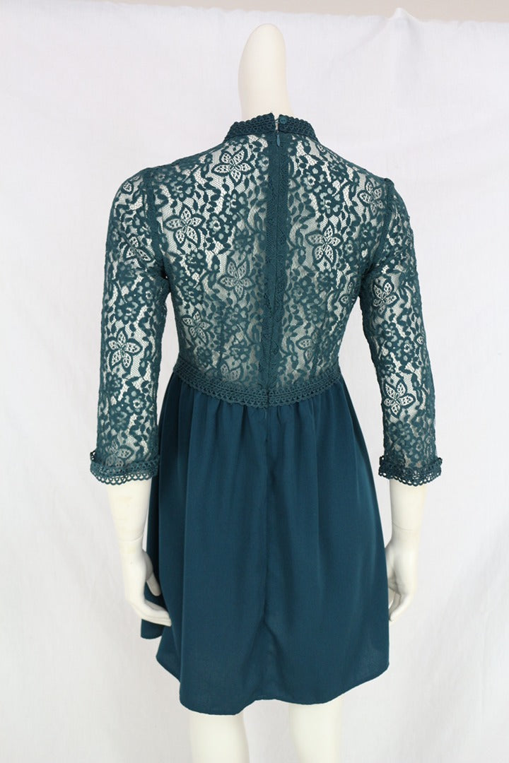 Robe dentelle Molly Bracken vert S chic soirée 7