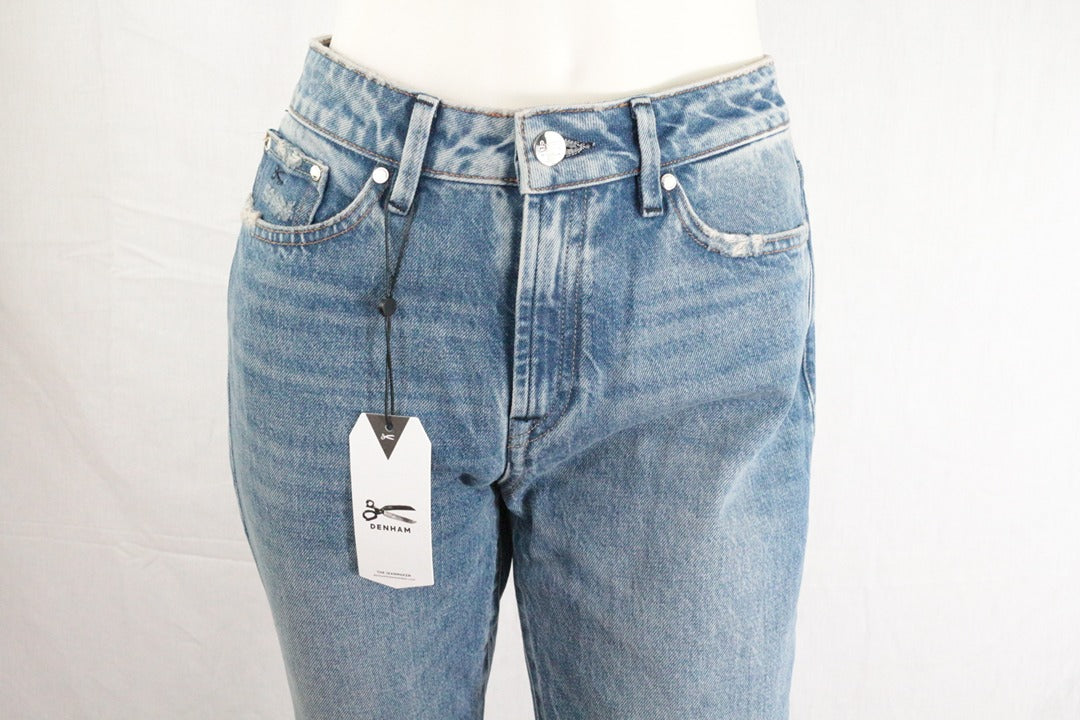 Jean Denham Heidi high rise straight fit bleu clair taille 30 Neuf avec étiquette vintage 90s 4