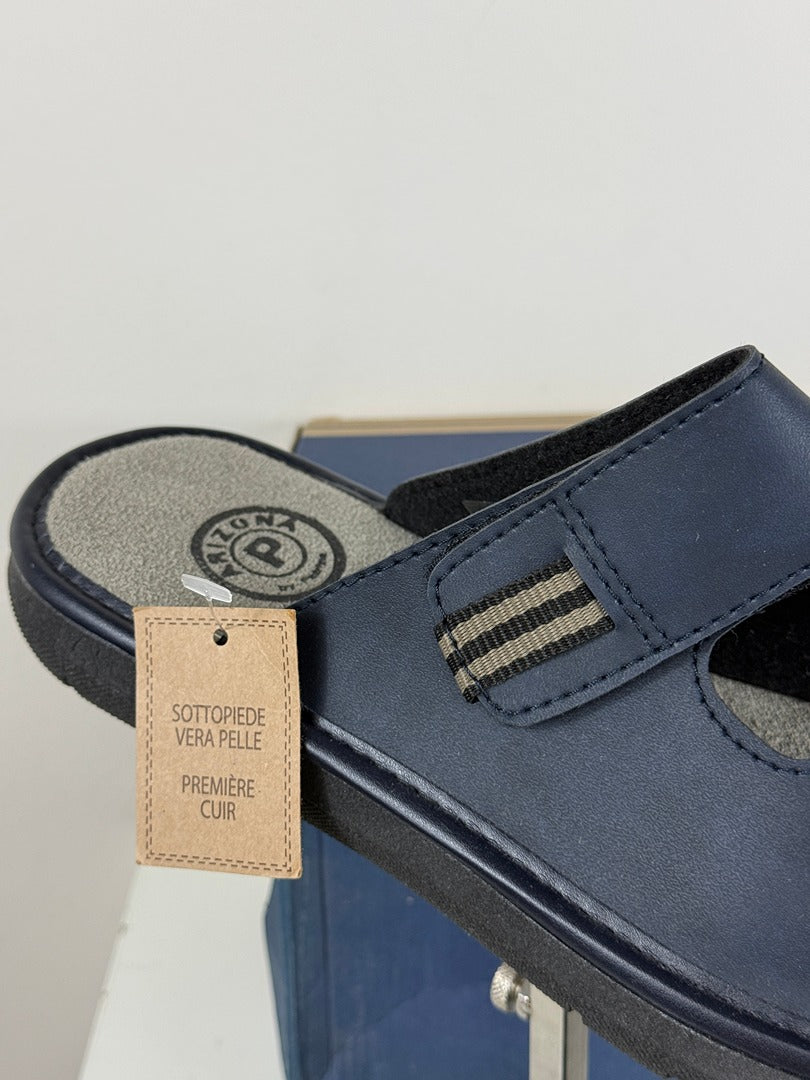 Mules en cuir bleu marine Arizona Patrizio Uzzi 41 7