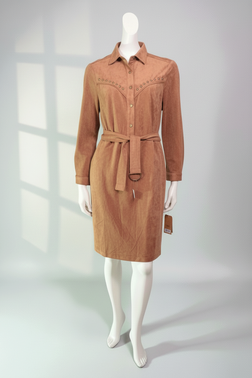 K design Robe mi-longue Polyester, Élasthanne Camel M  Neuf