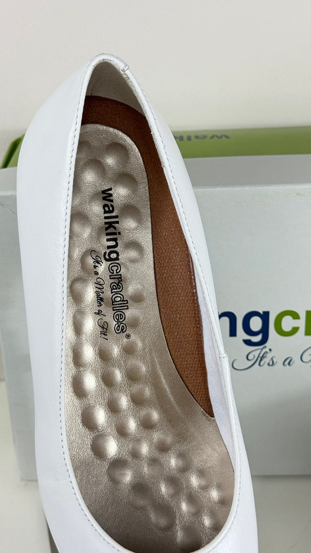 Escarpins cuir blanc Walking Cradles confortable talons 40 3