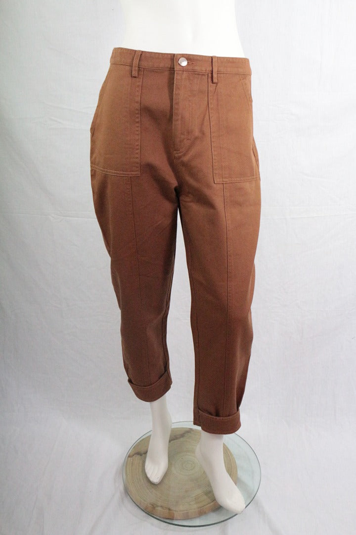 Pantalon Sisley marron taille haute 42 - Neuf avec étiquette vintage 1