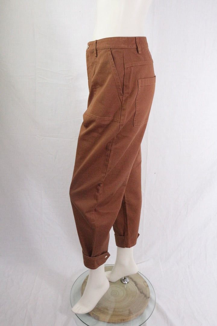 Pantalon Sisley marron taille haute 42 - Neuf avec étiquette vintage 11