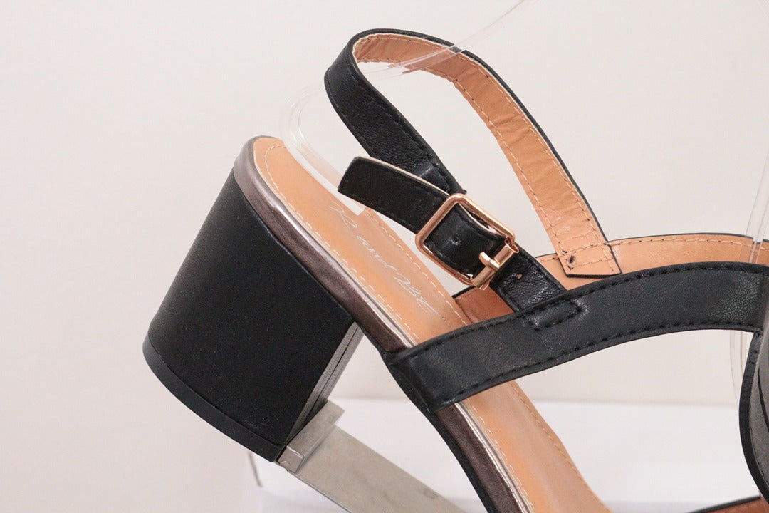 Sandales à talons noirs R and Be simili cuir T41 2