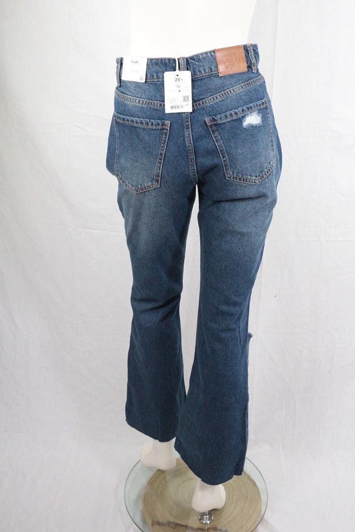 Jean flare troué bleu denim taille 38 - Neuf avec étiquette 2