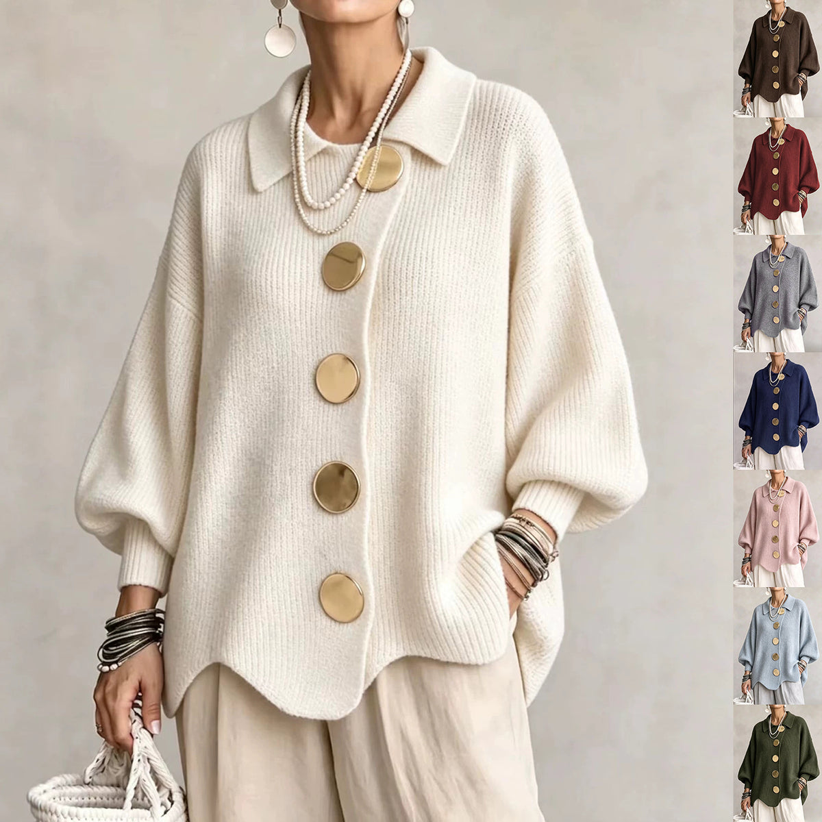 Gilet en maille boutonné col à revers – photo 1 – Frippin'Dealz