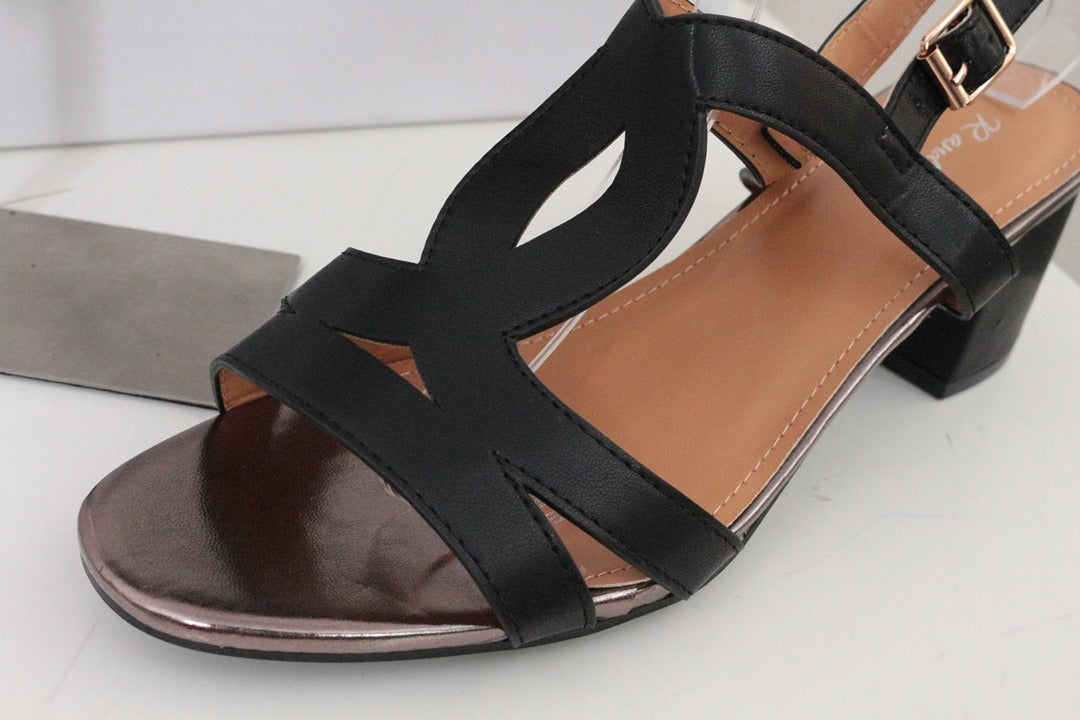 Sandales à talons noirs R and Be simili cuir T41 3