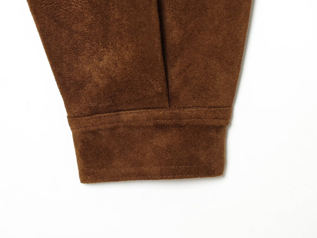Veste courte effet daim marron femme – photo 9 – Frippin'Dealz