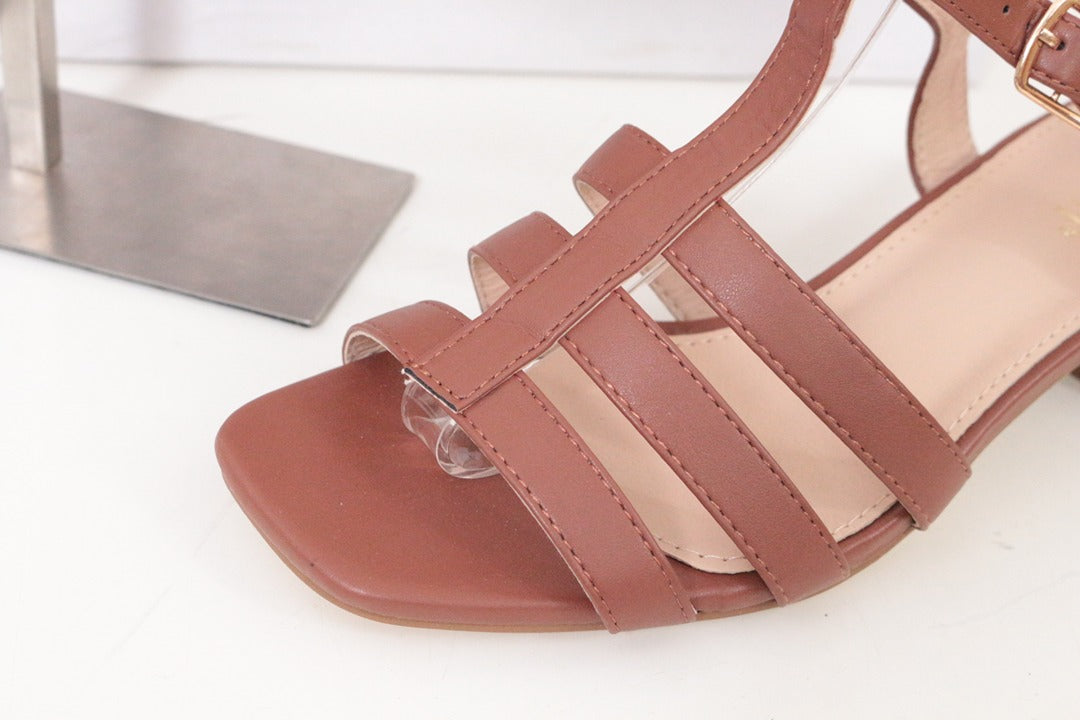 Sandales Poti Pati marron talon carré brides tressées 39 Neuf 3