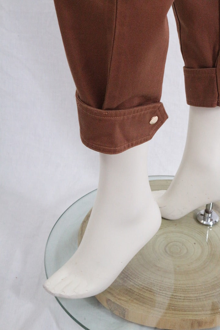 Pantalon Sisley marron taille haute 42 - Neuf avec étiquette vintage 12