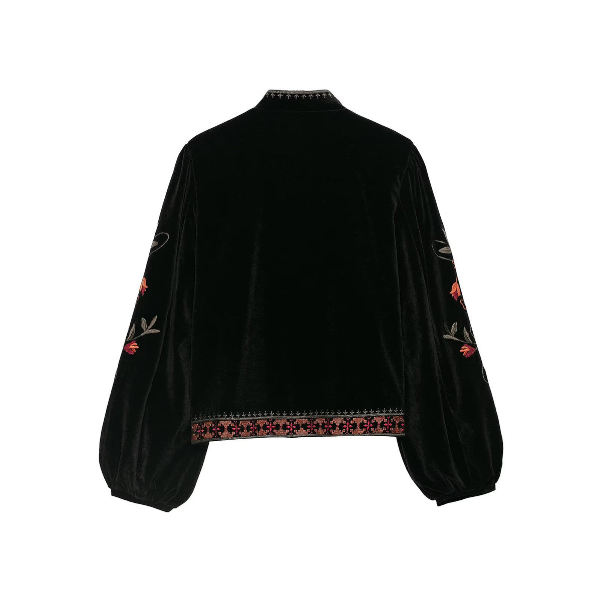 Veste courte col montant brodée femme – photo 7 – Frippin'Dealz