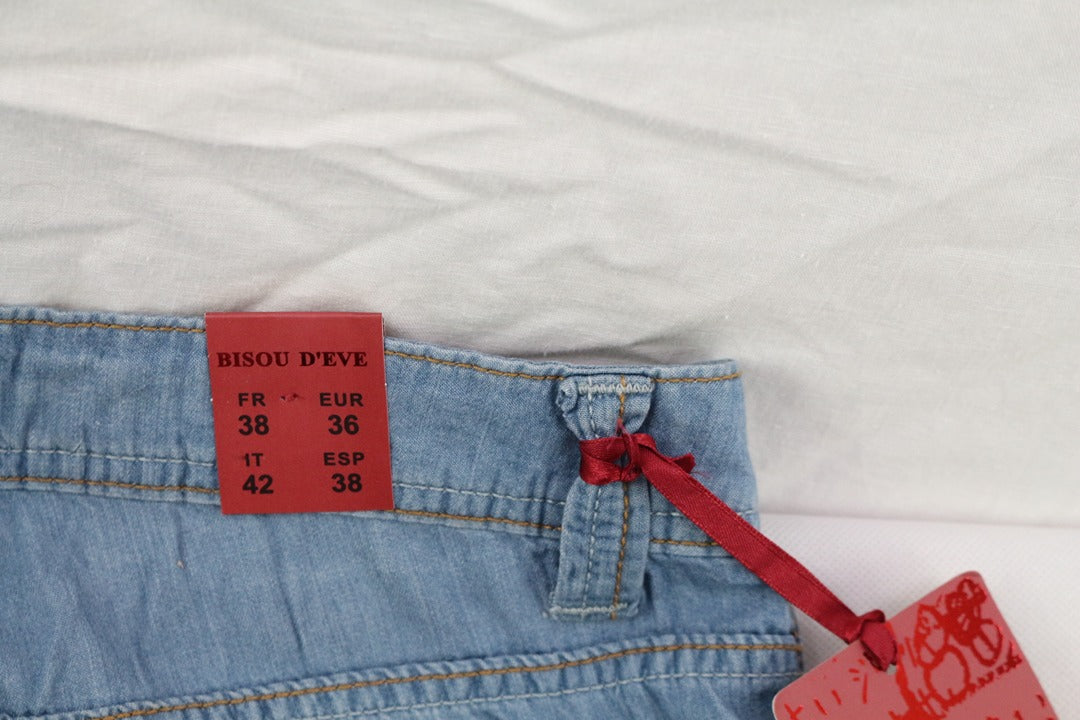 Jean évasé Bisou D'eve bleu clair viscose taille 38 neuf avec étiquette 7