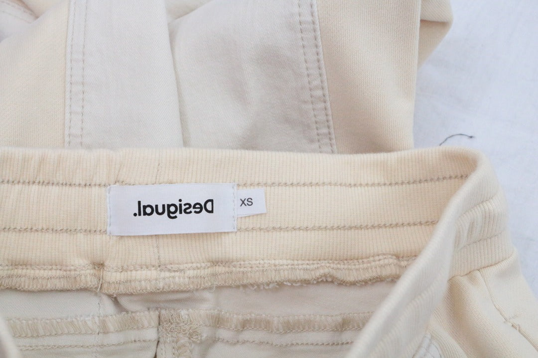 Pantalon jogger Desigual beige brodé fleurs taille Xs neuf 11