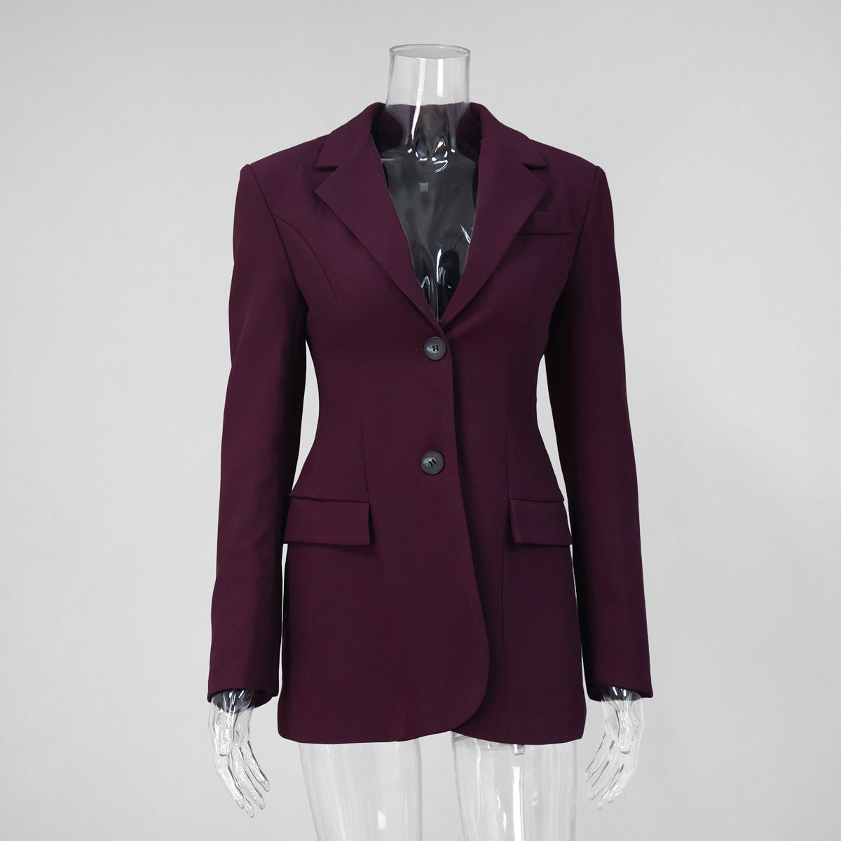 Blazer femme cintré col V à deux boutons, 4 coloris 5