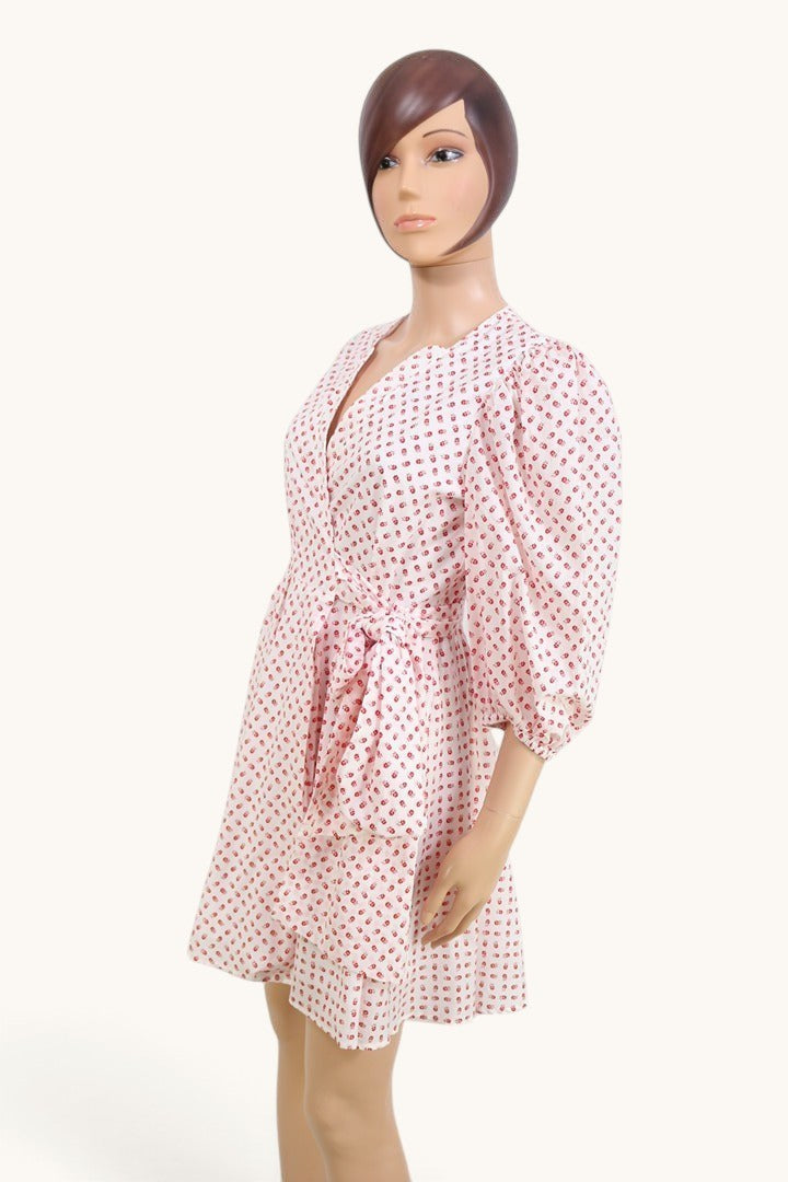 Robe Claudie Pierlot Refleurette blanc rouge coton 40 | Frippin'Dealz – photo 8
