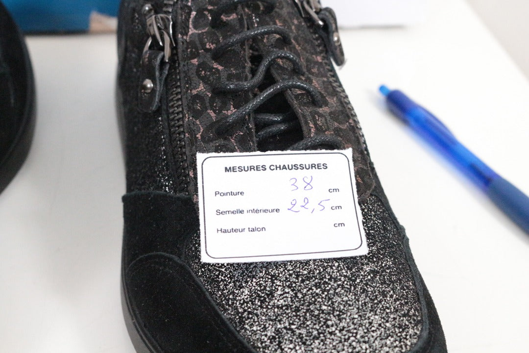 Baskets Pharma Confort Daim Noir Taille 38 Neuf 9