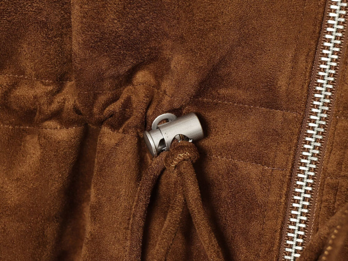 Veste courte effet daim marron femme – photo 12 – Frippin'Dealz