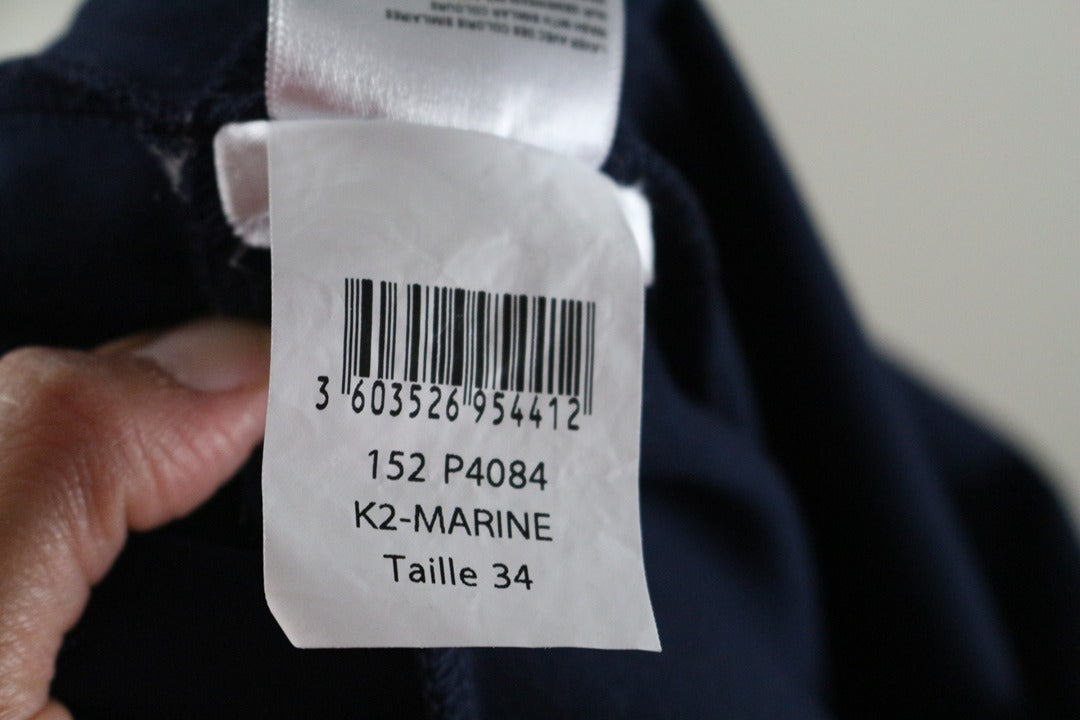 Robe droite Kookaï bleu marine manches ajourées mesh 34 10