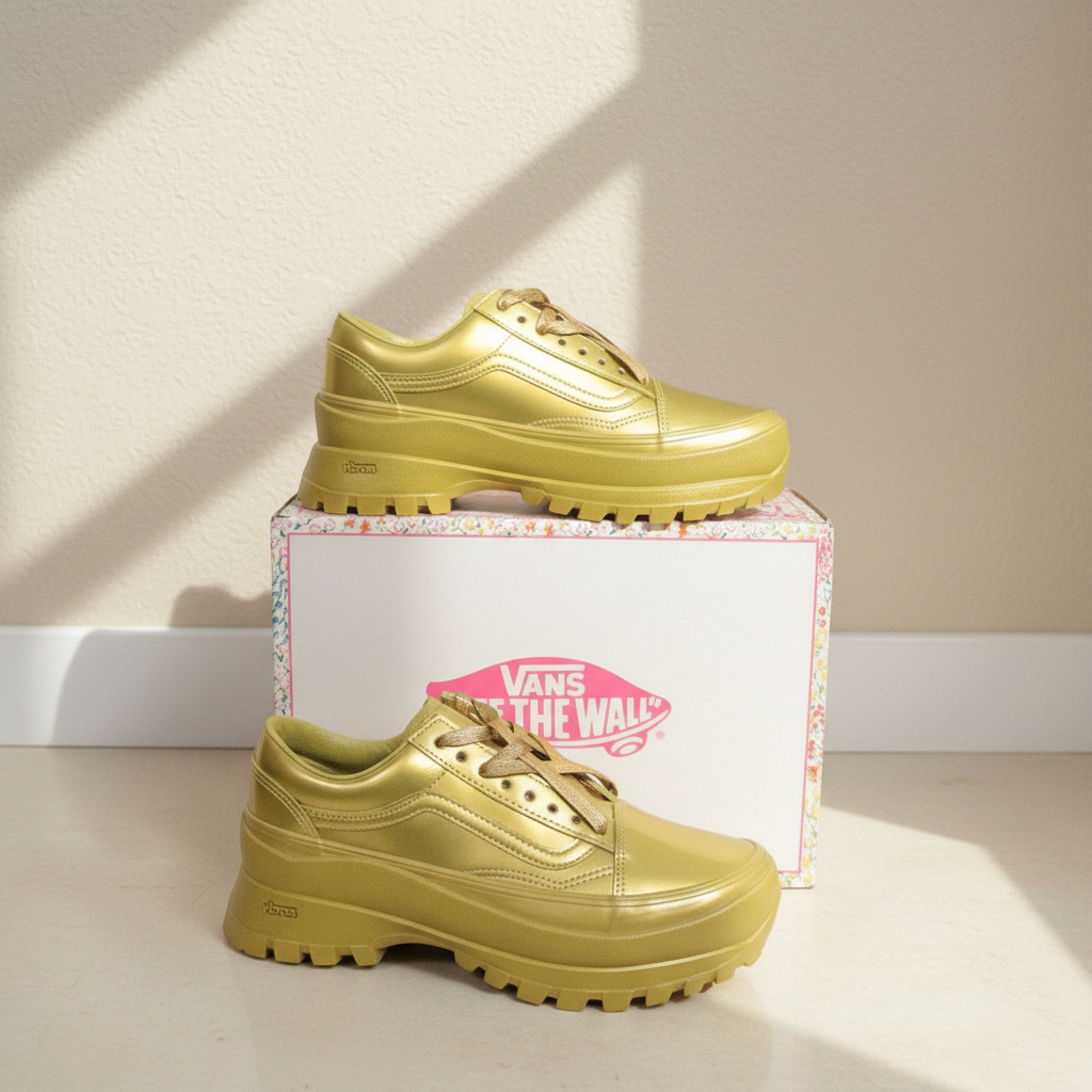 Van's Baskets Cuir Doré   Neuf
