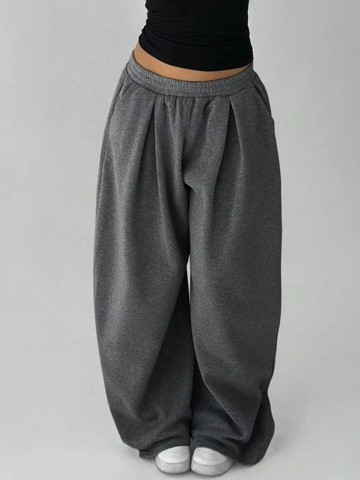 Pantalon jogging jambe large taille élastique – photo 12 – Frippin'Dealz
