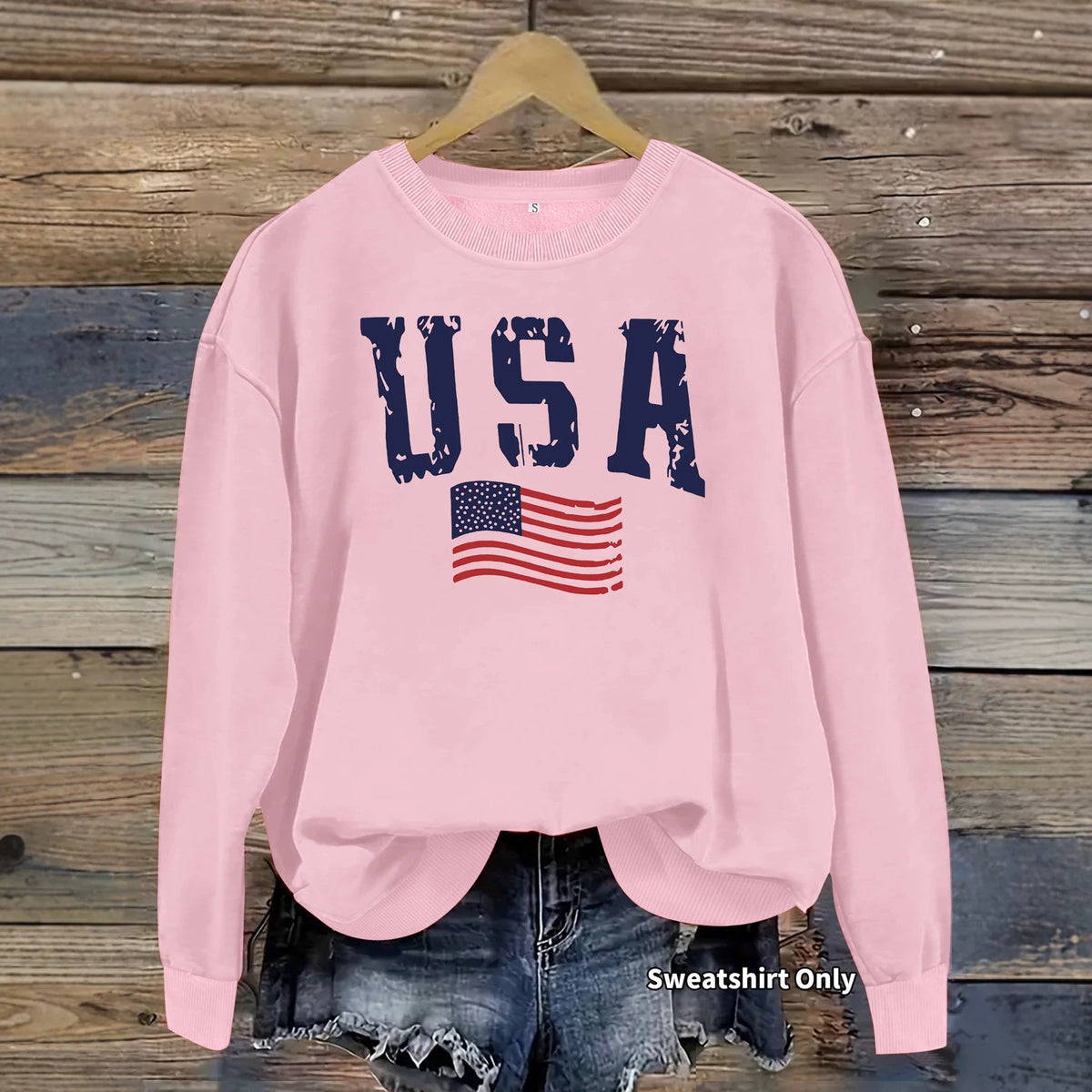 Sweat-shirt col rond en molleton épais, manches lanternes, imprimé thermocollé, coupe ample, pour femme, 7 coloris 5