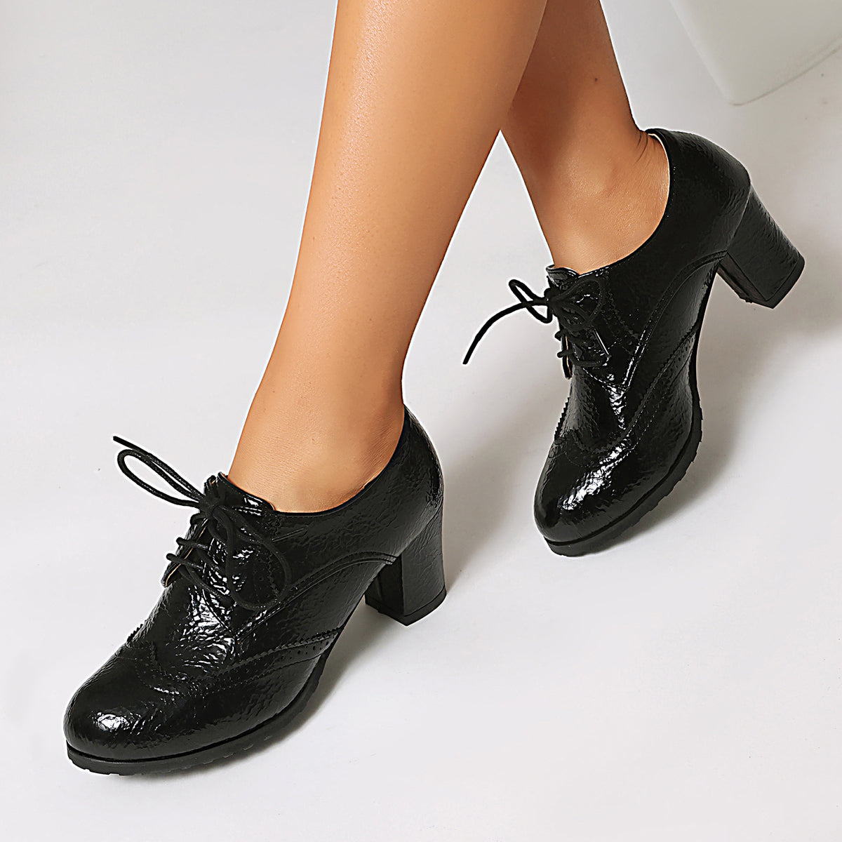 Derbies à talon épais et lacets – photo 4 – Frippin'Dealz