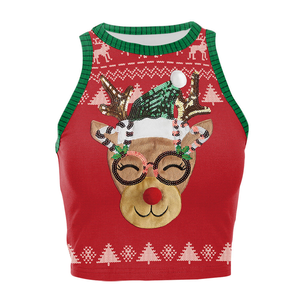 Top court de Noël imprimé renne – photo 3 – Frippin'Dealz