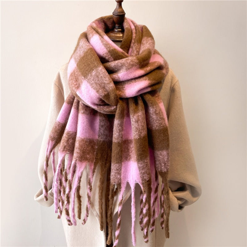 Extended scarf winter women's plaid scarf shawl dual purpose men's scarf British style imitation cashmere scarf 1